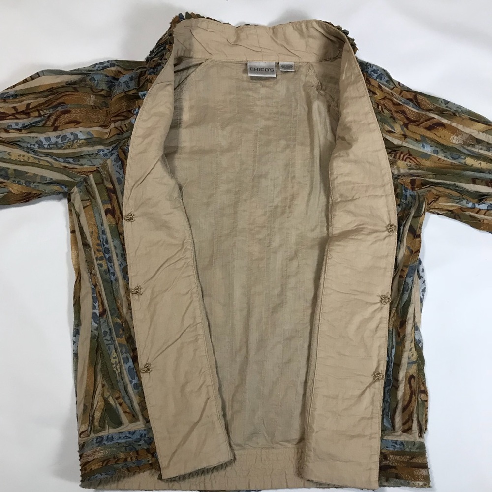 Chicos Blazer Hook & Loop Closures Multi Color - image 7